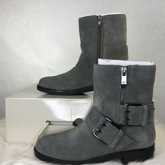 NIB Marc Fisher Parole Buckle Moto Biker Boots Suede 6M - Picture 1 of 7
